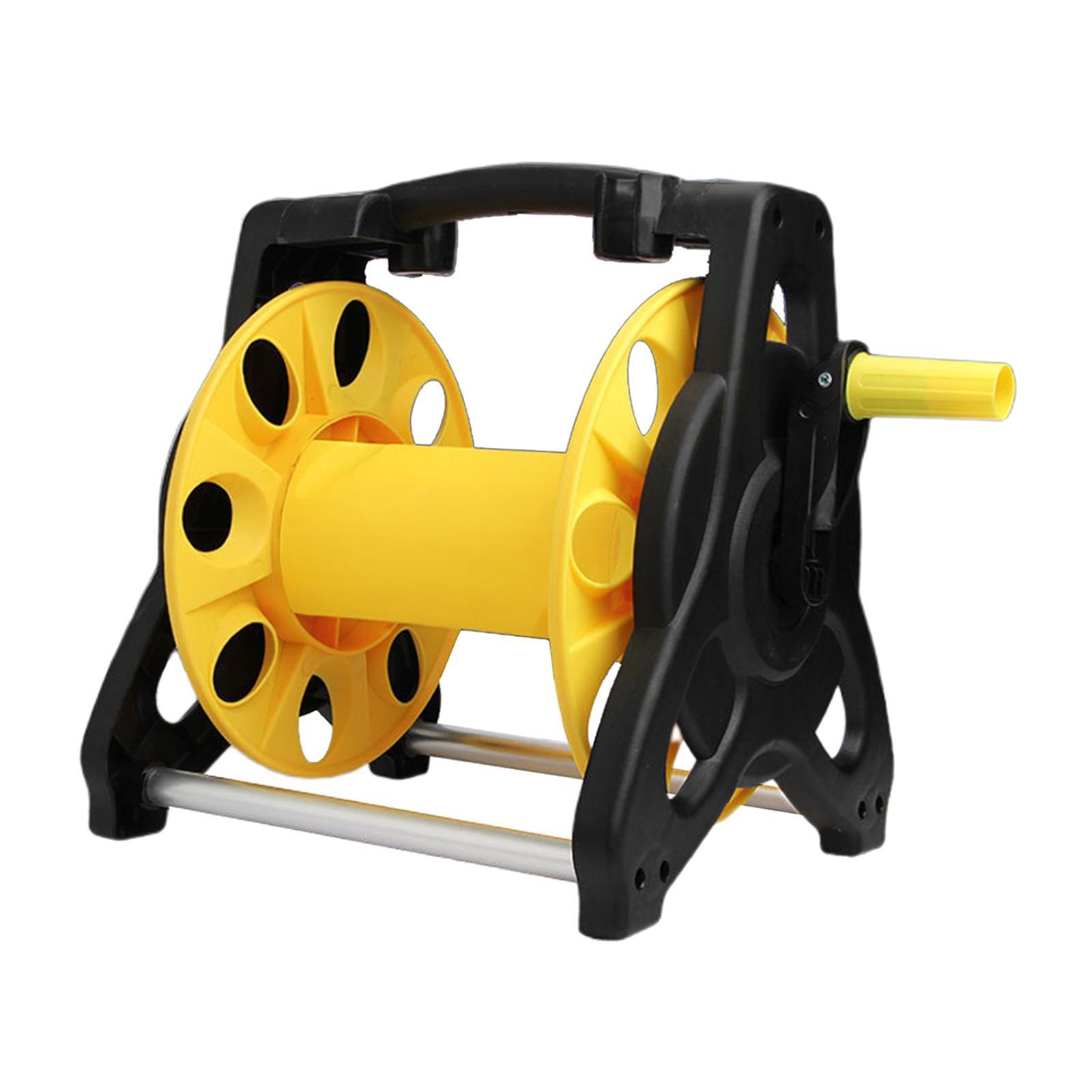 Rewind Hose Reel Cart Storage Rack Holder Winding Garden Pressure Washer Spray Nozzle Storage Organiser Holder Accessory , Bright Yellow